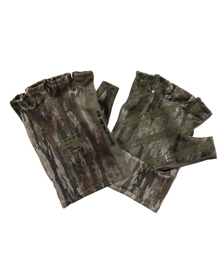 Banded Fingerless Gloves – Insulated, Non-Slip Grip, Breathable & Moisture-Wicking for Hunting & Fishing (Realtree Legacy, Medium/Large)