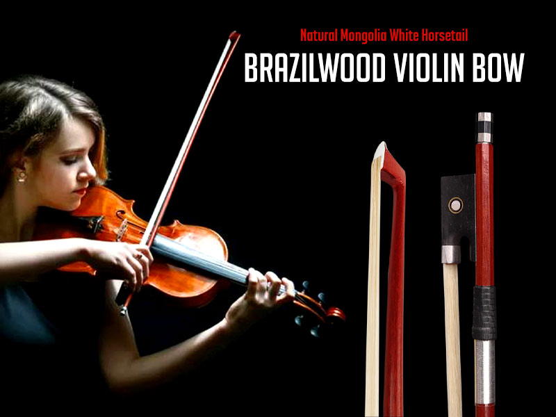 LMS Violin Bow Full Size 4/4 Brazilwood Violin Bows