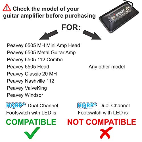 image for HQRP 2-Button Guitar Amp Footswitch compatible with Peavey 03022920 fi