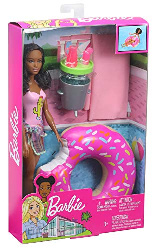 Barbie muñeca y set de juego piscina miniatura 5