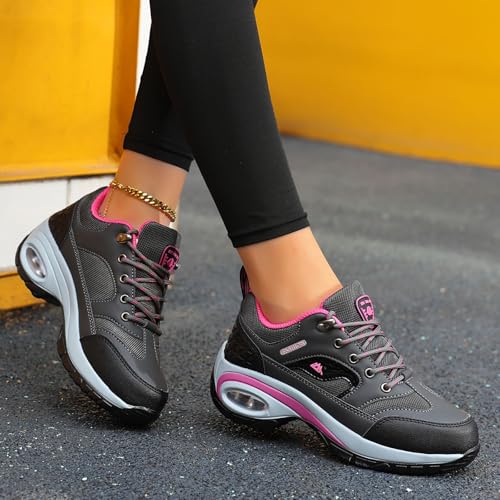 Sneakers for Women Casual Fashion Air Cushion Walking Shoes Lace Up Women's Athletic Tennis Running Footwear Comfortable Orthopedic Wedge Sneakers Breathable Lightweight Sports Shoes2