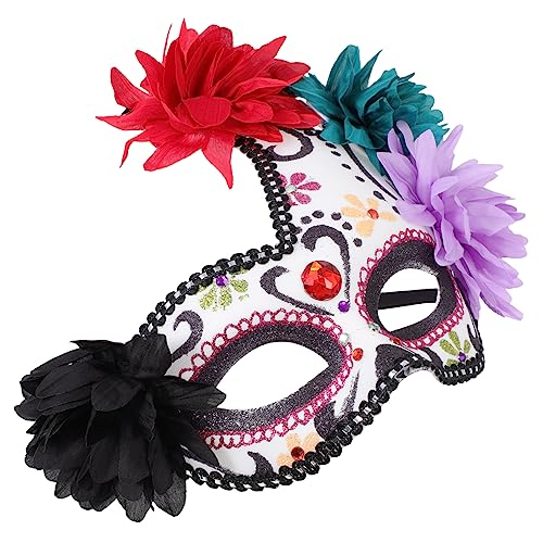 BESPORTBLE 1Pieza Máscara Elegante De Media Para Fiestas De Halloween y Carnaval Flores Para Disfraces y Decoraciones De Fiesta