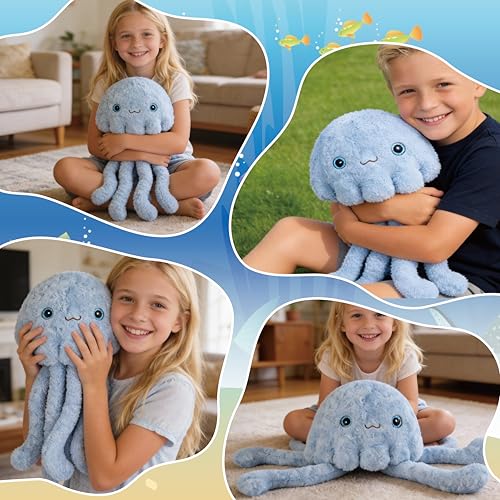 Image of Niuniu Daddy 20 inch 3.3 Pound Weighted Stuffed Animals Jellyfish for Kids Adults, Jellyfish Weighted Plush Toy, Chubby Body Pillow for Calming, Ocean Series Sleeping Gift for Everyday Comfort