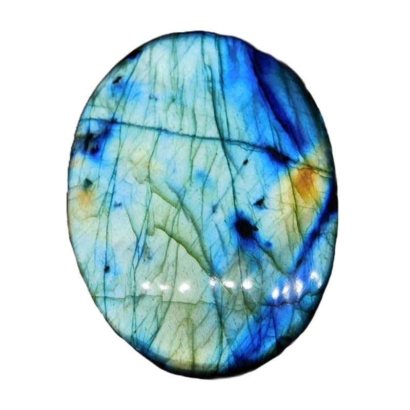 Pierre cabochon labradorite bleue 61x46mm pour création bague et collier artisanaux