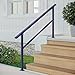 Handrails for Outdoor Steps,1-4 Step Stair Handrail & Indoor Stair Railing Kit，Black Railings for Outdoor Steps and Hand Rails for Seniors for Porch（4 Step）