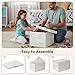 GRANNY SAYS Fabric Storage Bins with Lids, Storage Basket for Clothes, Decorative Storage Boxes, Closet Storage and Organizers, Ivory, 3-Pack