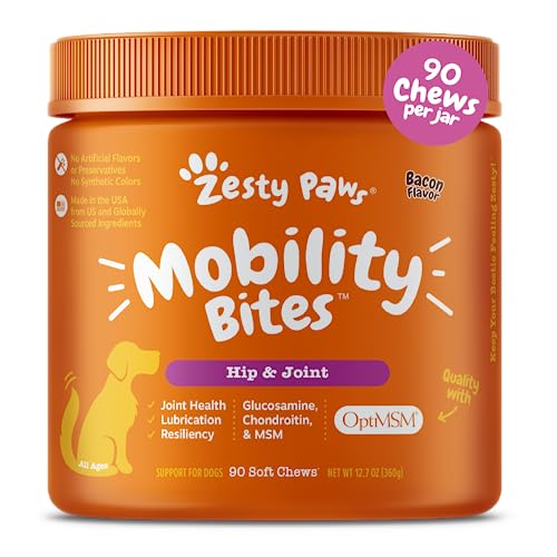 Zesty Paws Glucosamine For Dogs - Hip & Joint Health Soft Chews With Chondroitin & Msm - Functional Dog Supplement For Pet Mobility Support With Kelp + Vitamins C And E For Hips & Joints #TOP14