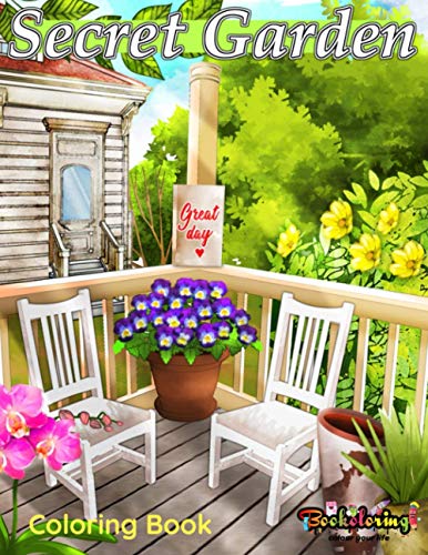 Secret garden : coloring book: Adult coloring book stress relieving with 30 drawings of magical and charming gardens