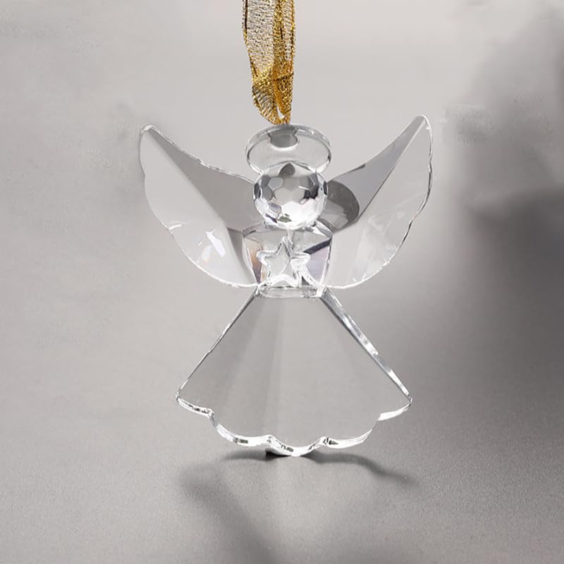 Amazon.co.jp: かわいい透明クリスタル天使の飾りホームクラフト装飾