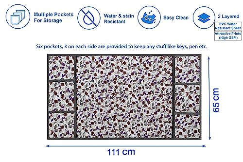 Image of Stylista Refridgerator top Cover Suitable for Samsung RT34C4522B1 /HL, 301 Liter Fridge, Dimension (WXD) 65x111 CM, Corals Pattern Beige
