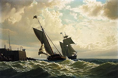 Toile Faire du port par William Brad : peinture classique de 60x90cm pour decoration murale