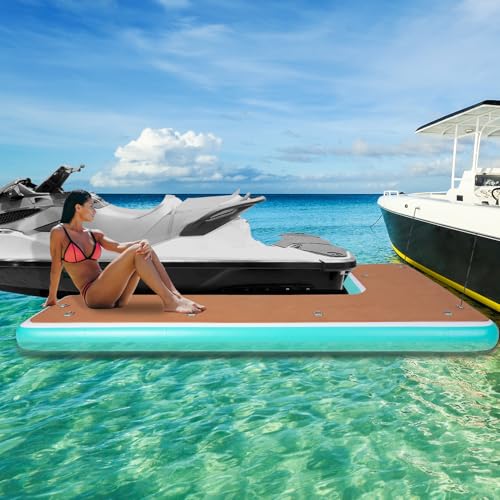 ACWYENN 8FT L-Shaped Inflatable Jet Ski Dock, Inflatable Boat Bumper Fender for Docking and Storing Your Jet Ski, Yachts, Fishing Pontoon Boat, Made from Rigid Material (Left)