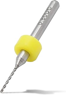 Luomorgo 10 Pcs 1/8" Shank PCB Drill Bits Carbide Tungsten Steel, 0.8mm PCB Print Circuit Board Mini Drill Bit Set for PCB Jewelry CNC Engraving, Yellow