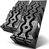 NTG Auffahrrampe PKW Auffahrrampen (2er Set) bis 3000 kg Hochbelastbare Auffahrkeile aus Kunststoff Antirutsch + Stapelbar - Passend für jedes Auto