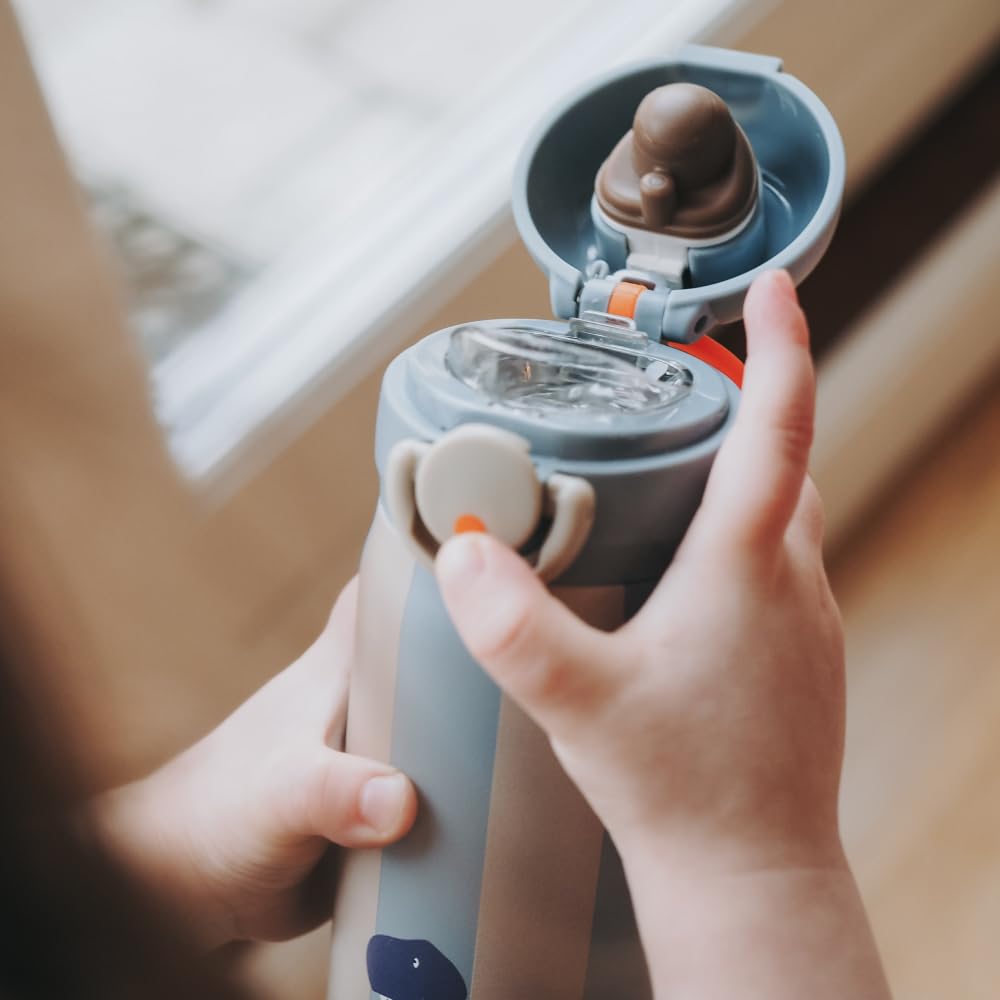 Edelstahl Trinkflasche Kinder 350 ml Dino auslaufsicher isoliert BPA-frei spülmaschinenfest