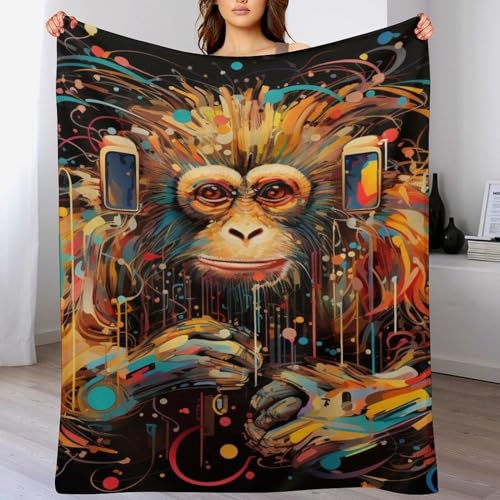 Couverture en singe haut de gamme flanelle douce pour lit canapé - 2