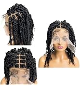 PIB 12'' Single Full Lace Wig – Spring Twist Square Parted, Knotless Braided Wigs for Black Women...