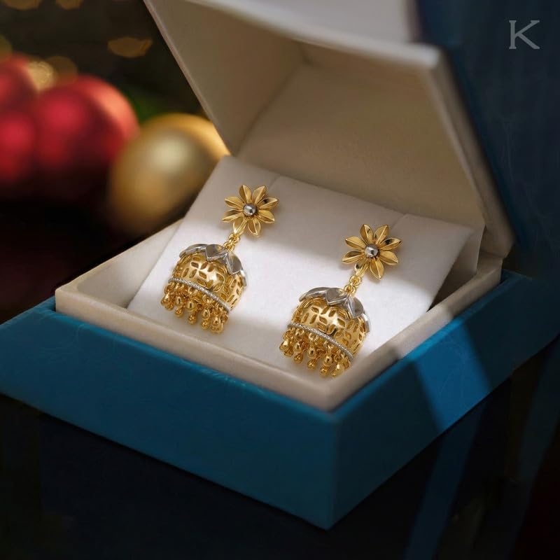 Image of Kisna 9 /14 /18 KT Florrie Yellow Gold Earring For Women
