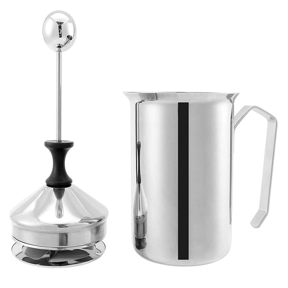 Manueller Milchaufschäumer Aus Edelstahl - Für Cappuccino & Latte Macchiato