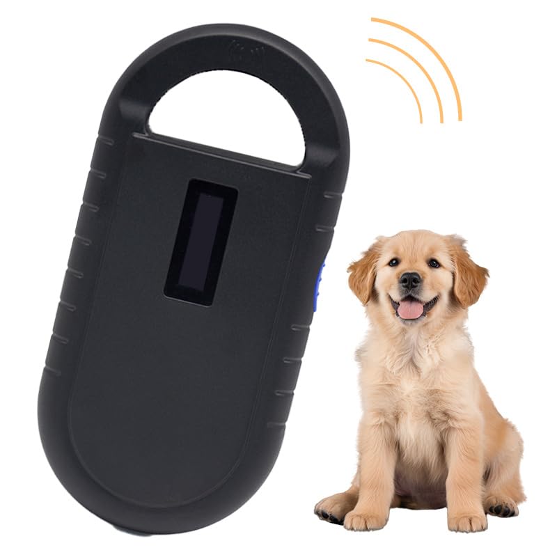 Pet Microchip Scanner ISO11784/85/FDX-B/EMID Animal Handheld Reader,134.2kHz Pet ID Scanner Rechargeable Animal Chip Registration, for Dog/Cat/Pig/