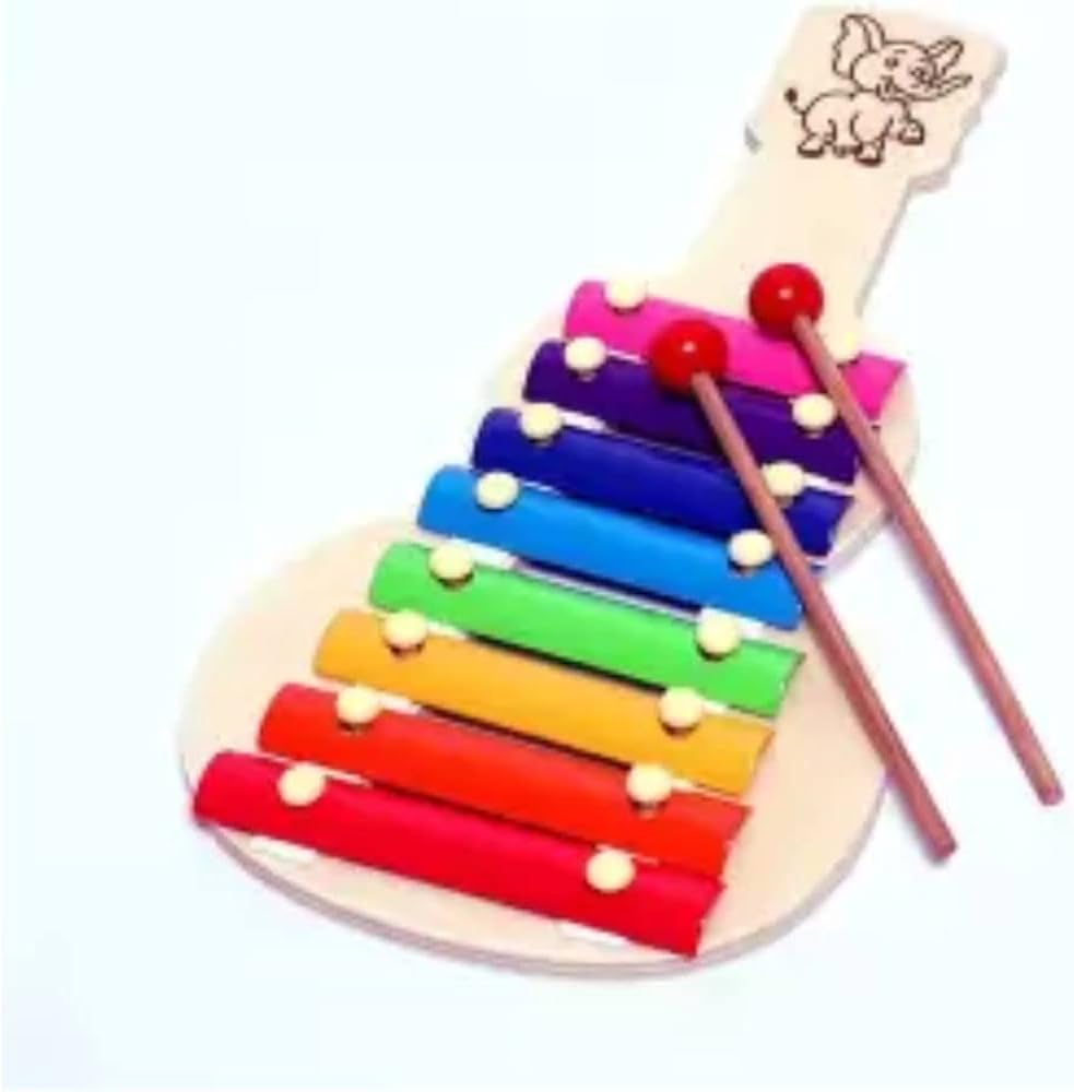 TinyTunes Xylophone Guitar Wooden (5 Nodes) | Kids First Musical Sound Instrument Toy | Babies Toddlers 6 Months + Small Rhythm Rang-image-46