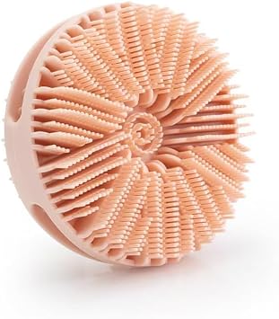 Silicone Body Scrubber for Shower - Double-Sided Exfoliating Brush with Long & Short Bristles, Food Grade Soft Silicone Back Scrubber for Women Men, Gentle on Sensitive Skin Pink