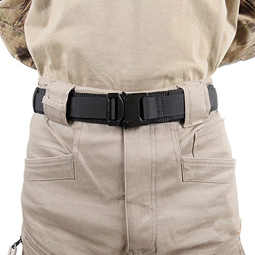Aiduy Men's 1.5" Security Tactical Belt Heavy Duty Rescue Belt with Metal Buckle Molle System Military Style Belt Nylon Belts (Coyote Brown, Large)