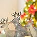 Glitzhome Christmas Reindeer Table Decoration, 12.81 Inches Metal Reindeer Decor with Wood Base, Farmhouse Galvanized Deer Decor for Home Rustic Xmas Mantle Shelf Desk