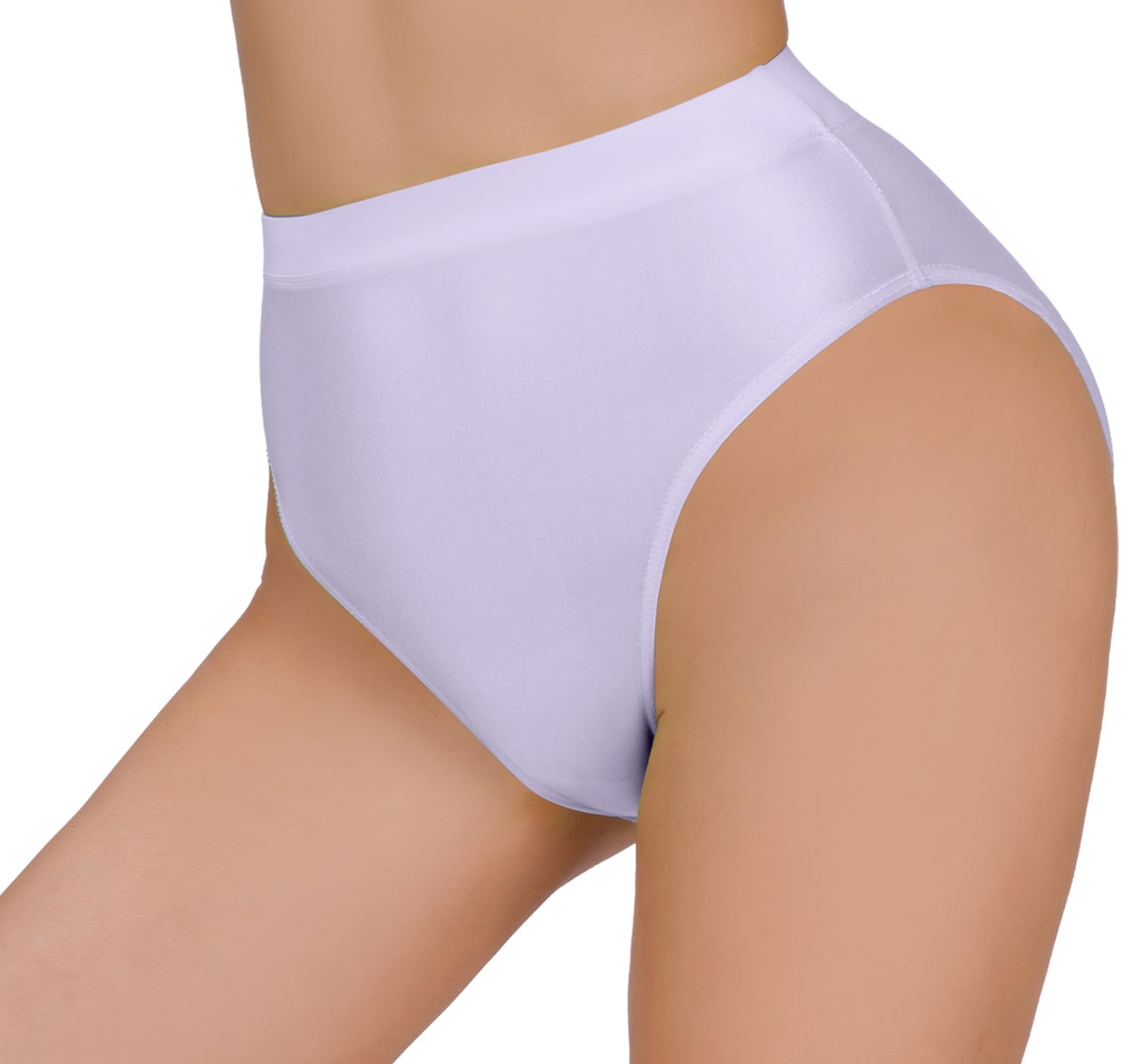 FEOYA Women Sexy Oill Glossy Bikini Briefs High Waist Cheeky Panties See Through Sheer Bottoms Underwear for Club Party