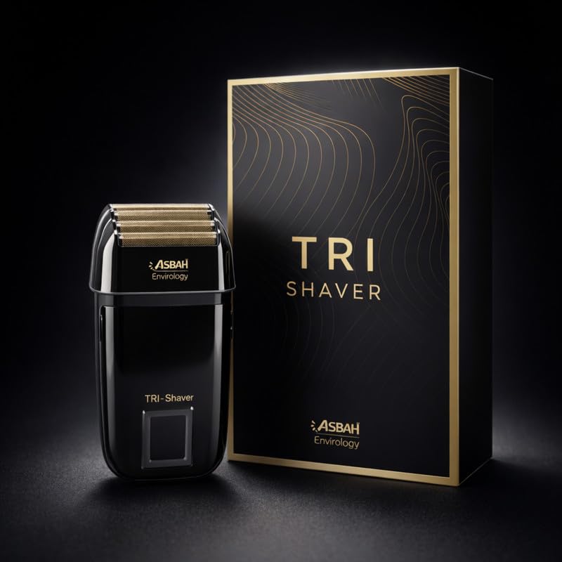 Image of ASBAH Tri Shaver Professional Shaver- Triple Shaving Heads, Ideal for Balding, Type-C Charging, Lithium-Iron Battery, Cordless Grooming Tool - 1 Year Warranty & Lifetime Repairs
