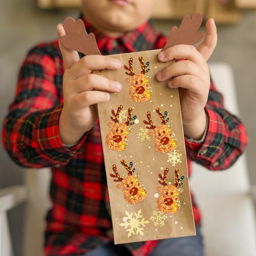 Autocollants cerf de Noël imperméables : la solution pour sceller vos enveloppes et vos paquets - 5