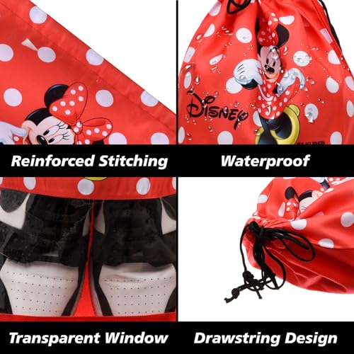 Image of Urbane Home Shoe Cover | Travel Shoe Storage Bags | Polyester Storage Bag | Drawstring Shoe Cover | Shoe Organizer with Clear window | Pack of 6 | Multi