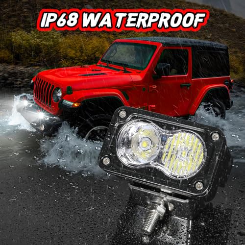 Image of LED Pod Light Yellow Off Road Driving Work Light Bar Cube | 4PCS CREE 3 Inch Light Pods 40W Combo Waterproof Bumper Fog Lights for Truck Pickup ATV UTV SUV 4x4 Motorcycle Boat
