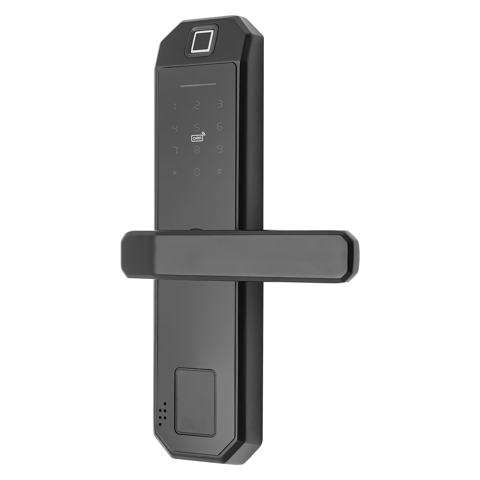 Serrure intelligente à empreinte digitale avec 2 clés Serrure à combinaison intelligente Poignée biométrique Convient pour la maison, l'hôtel, le bâtiment résidentiel (noir)