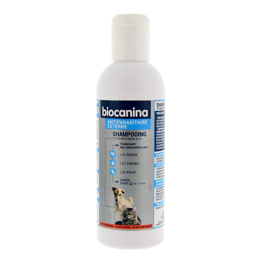 SHAMPOING TETRAMETHRINE 200ml Antiparasitaire Externe Biocanina