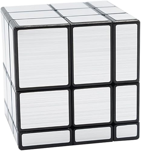 iYallow Cubo de espejo de 3 x 3 x 3 pulgadas, cubo de velocidad para juguetes de alivio del estrés y la ansiedad, rompecabezas de 3 x 3, juguete de