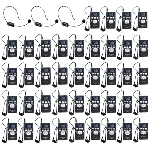 Retekess Tour Guide System Bundle con PR13 Receptor FM Portátil, Micrófonos Inalámbricos TR503 para Escuela, Conferencia, Fábrica (3 Transmisores 40 Receptores) miniatura 1