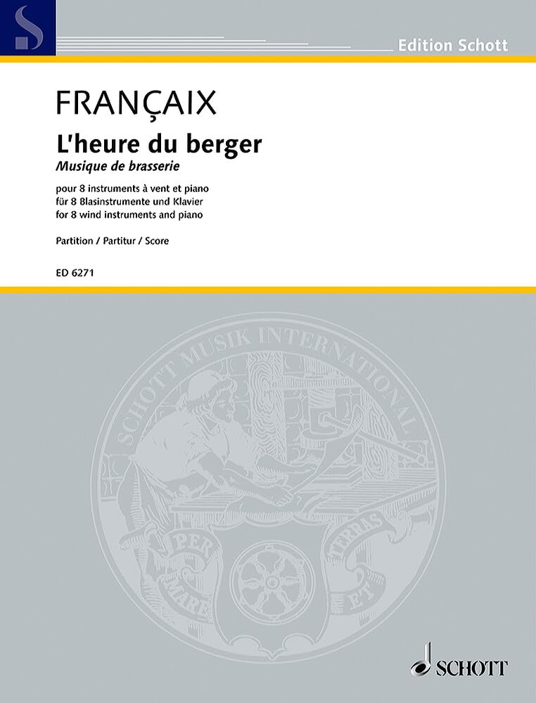 L'heure du berger Musique de brasserie partition flûte hautbois clarinette basson cor piano