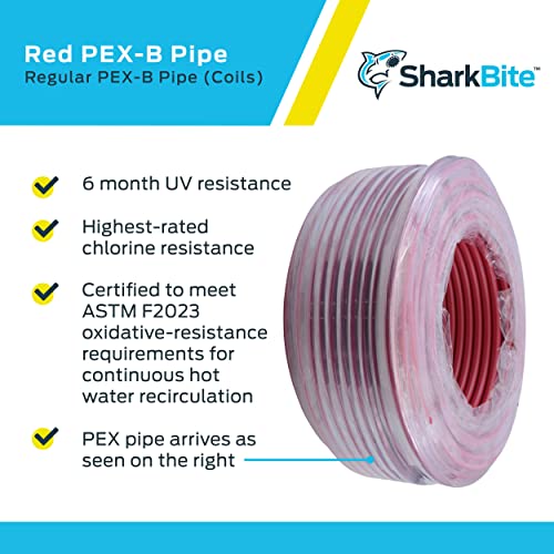 Sharkbite 3/4 Inch X 500 Feet Red Pex-B, Pex Pipe Flexible Water Tubing For Plumbing, U870R500 #TOP3