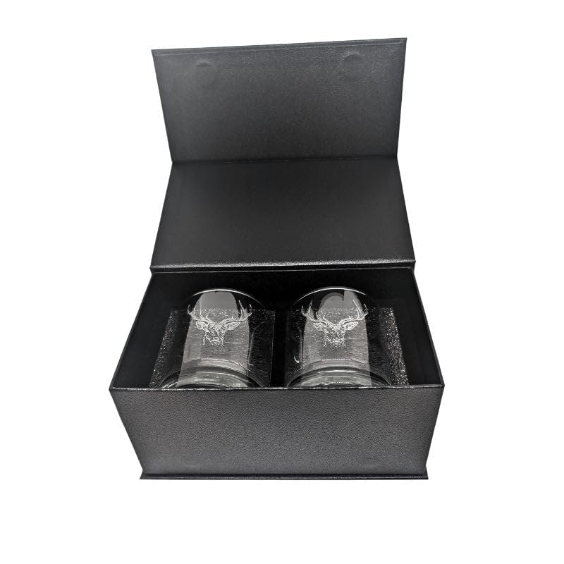 2 Stag Prince Glass Tumblers