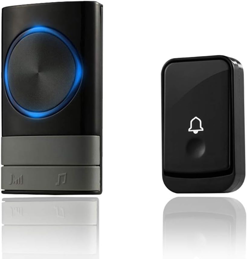 Wireless Doorbell Outdoor Smart Waterproof Button with 1 Receiver Wireless Call Bell UK Plug for Home/Office/Classroom