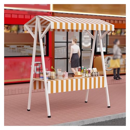 Genérico Carro de Festival con Ruedas, Carrito de Camping Plegable, Carrito de Camping portátil, Carrito Plegable, Carrito de Comida portátil con Ruedas - Puesto de Mercado agrícola para vendedores,