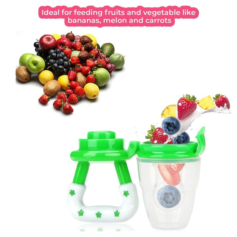 Image of Safe-O-Kid Combo BPA-Free Baby Fruit /Food Feeder - Safe, Non-Toxic Silicone Feeder for Fresh Fruits, Vegetables, Ideal for Babies and Toddlers, Assorted