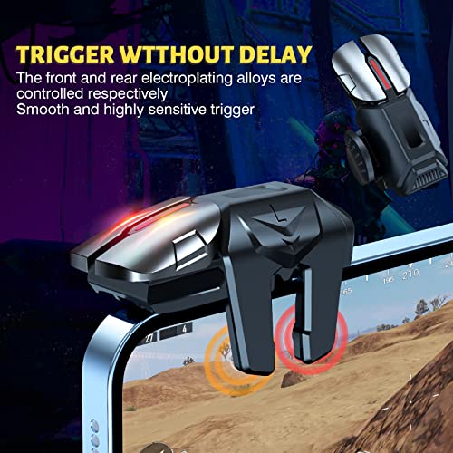 Newseego for 2022 New Model Mobile Game Controller Trigger, Mobile Game Accessories 6 Finger Trigger Sensitive Target Buttons Smartphone Game Controller Gamepad for PUBG/Survival Rules