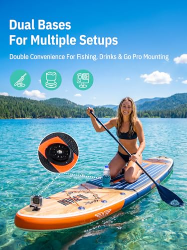 Image of Niphean (Extra Large) Inflatable Paddle Board, SUP for 2+1 People /Family 500lbs Capacity Stand Up Paddle Board with SUP Accessories, StabilTrac Fin Non-Slip Paddleboard for Adults