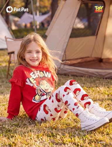 Image of Disney Girls Clothes Long Sleeve Sweatshirt Leggings Outfit 2 Piece Set | Officially Licensed丨Bold Character Print丨Ruffle Shoulder丨Comfy Fit丨Soft Feel丨Lightweight丨Bright Colors丨Mix & Match丨Gift-Ready