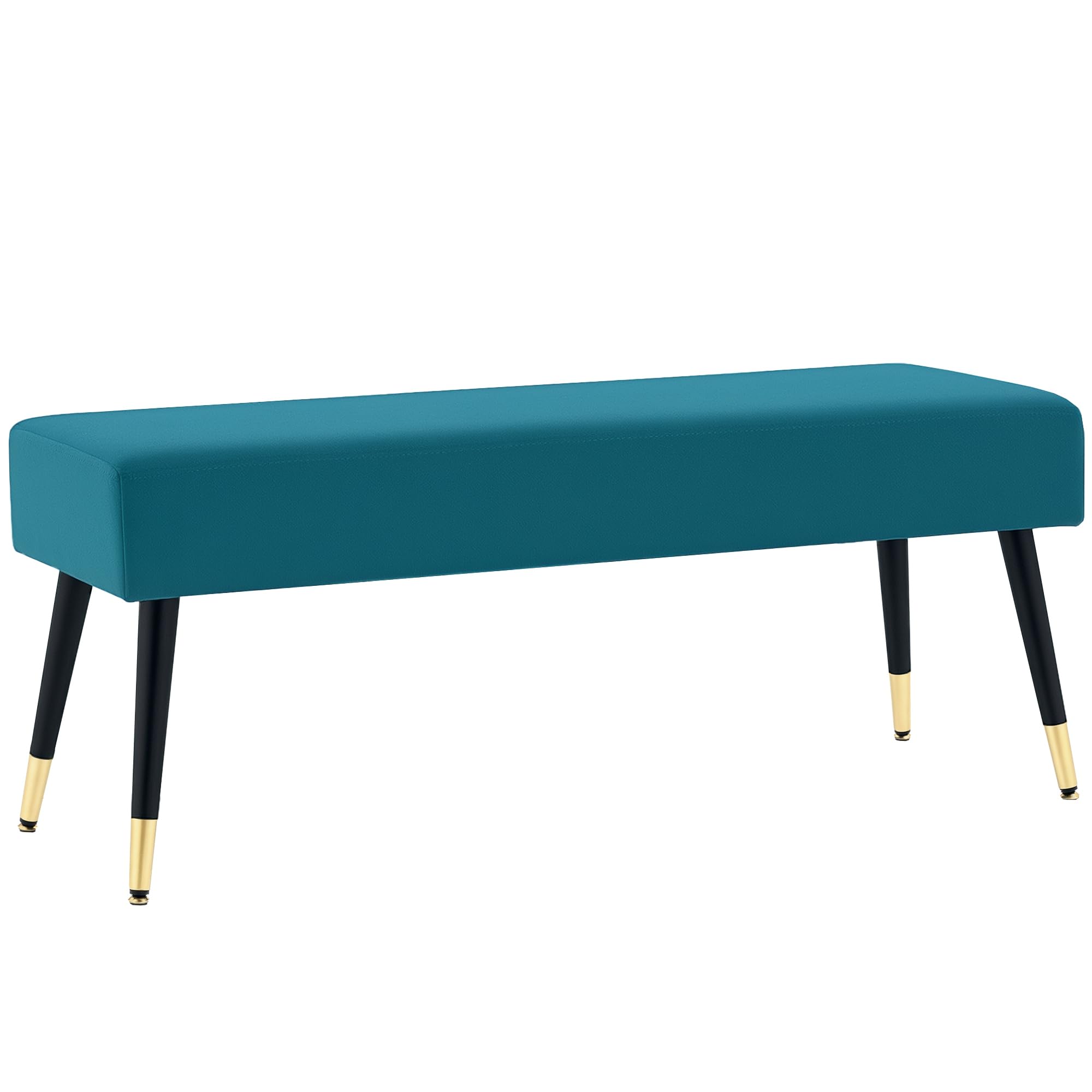 HOMCOM Banc Bout de lit Banquette rembourrée en Velours Banc d'entrée avec Pieds en métal, pour Chambre Salle à Manger Salon Couloir, 109,5 x 39,5 x 45,5 cm, Vert