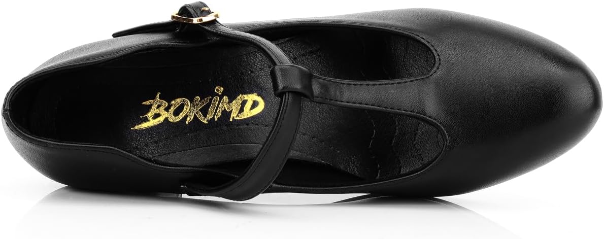 Womens Character T-Strap Dress Shoes - Leather Salsa Dance Heels - Image 3