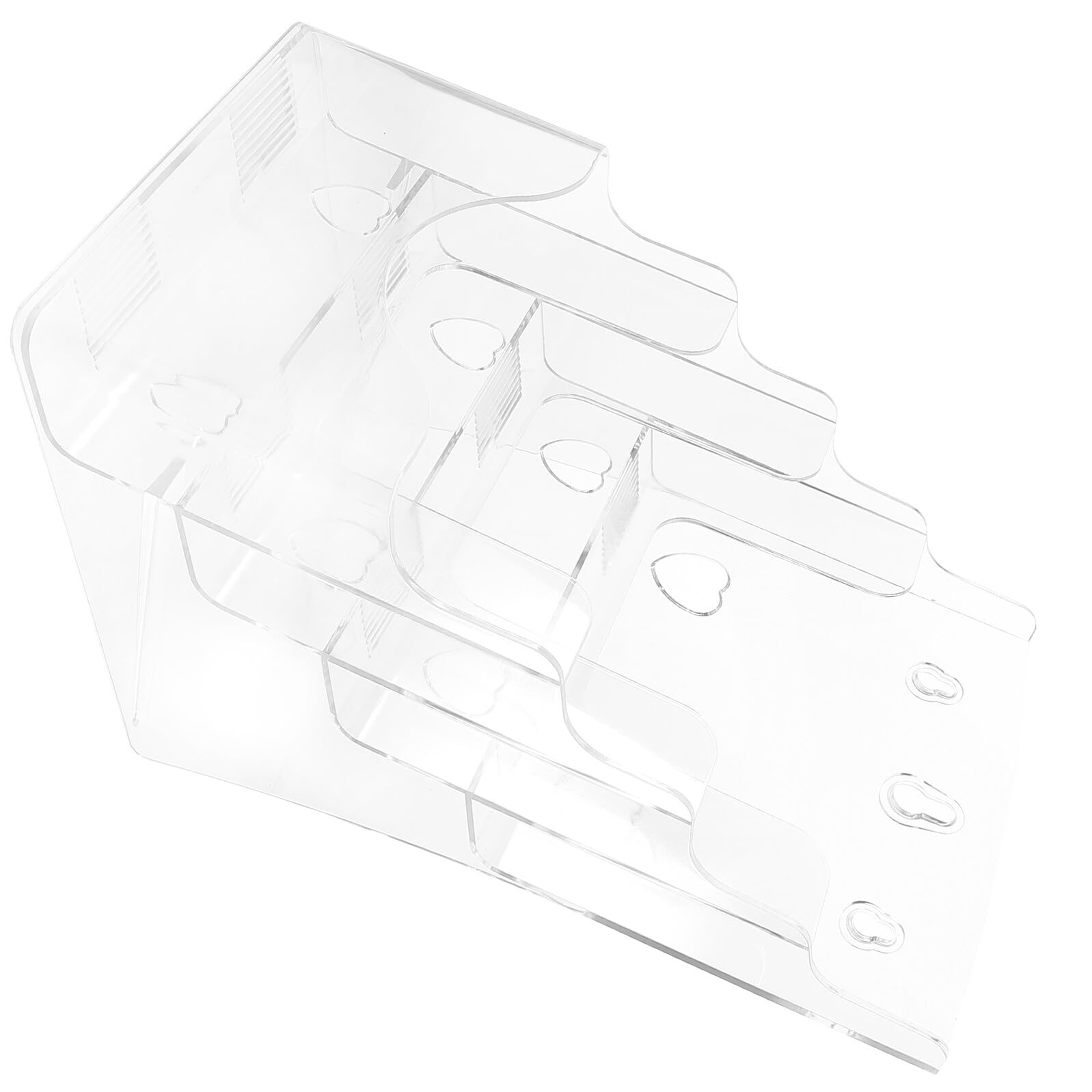 Supporto in Acrilico Trasparente per Documenti A5 Organizer da Scrivania Multistrato 4 Scomparti Porta Opuscoli e Porta Riviste Verticale per Ufficio e Postazione di Lavoro