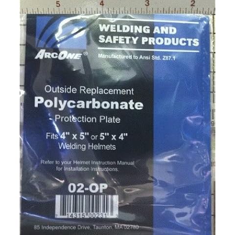 ArcOne 02-OP Clear Polycarbonate Protection Plate for 4 x 5 Helmets (040" thick) Pack of (5) Cover